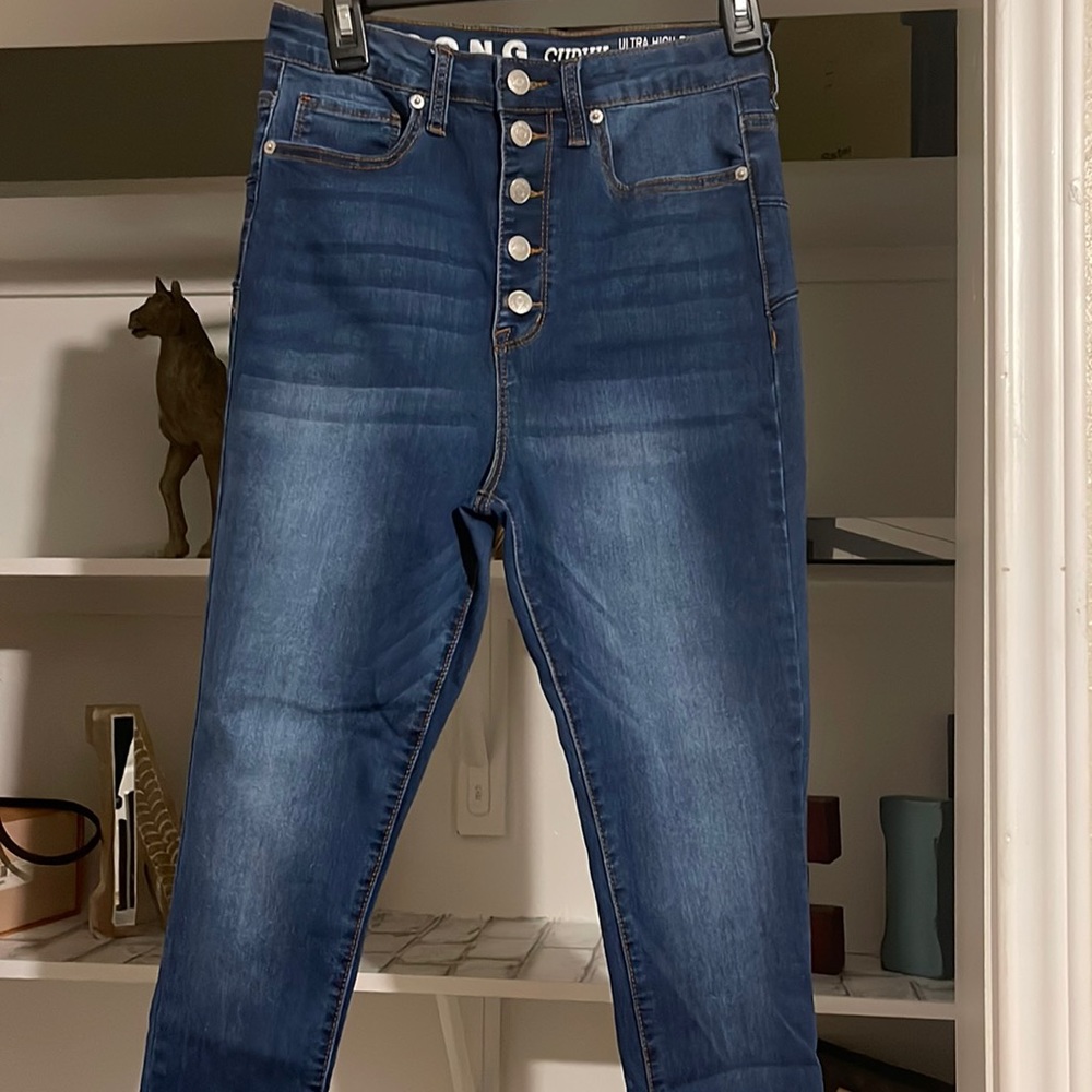 S.O.N.G dark blue jeans button up